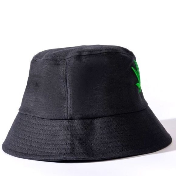 Miz In Love 24/20: Black Weed Embroidered Bucket Hat - Picture 2 of 4
